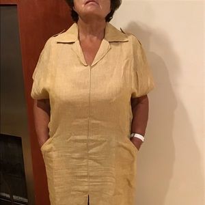 SHAMASK Red Lable Stripe Linen Long Blouson Size 3, XL